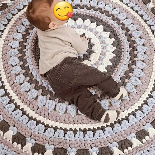 שטיח טריקו סרוג עבודת יד לחדר התינוק בנים 2